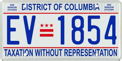 DC license plate EV1854