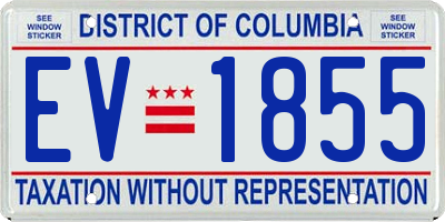 DC license plate EV1855