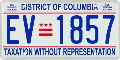 DC license plate EV1857