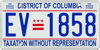 DC license plate EV1858