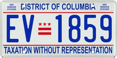 DC license plate EV1859