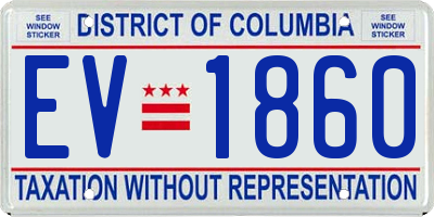DC license plate EV1860