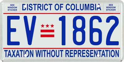 DC license plate EV1862