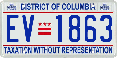 DC license plate EV1863