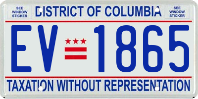 DC license plate EV1865