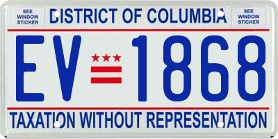 DC license plate EV1868
