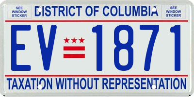 DC license plate EV1871