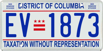 DC license plate EV1873