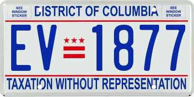 DC license plate EV1877
