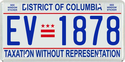 DC license plate EV1878