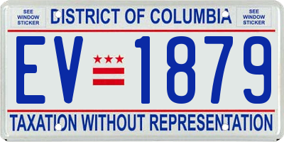 DC license plate EV1879