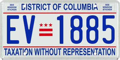 DC license plate EV1885