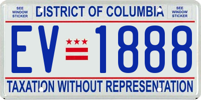 DC license plate EV1888