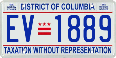 DC license plate EV1889