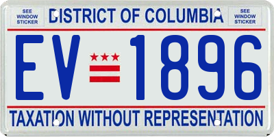 DC license plate EV1896