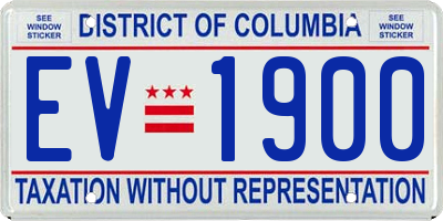 DC license plate EV1900