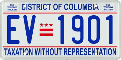 DC license plate EV1901