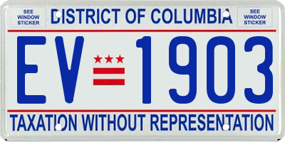 DC license plate EV1903