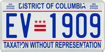 DC license plate EV1909