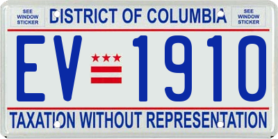 DC license plate EV1910