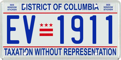 DC license plate EV1911