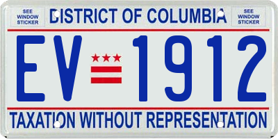 DC license plate EV1912
