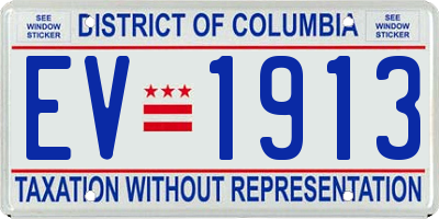 DC license plate EV1913