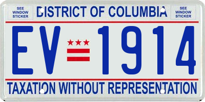 DC license plate EV1914