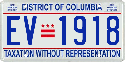 DC license plate EV1918