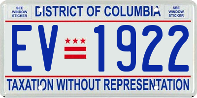 DC license plate EV1922