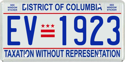DC license plate EV1923