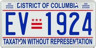 DC license plate EV1924