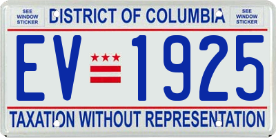 DC license plate EV1925