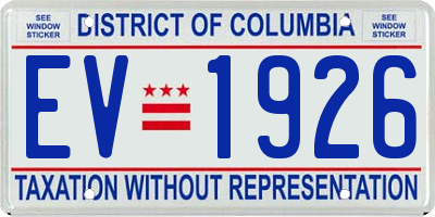DC license plate EV1926