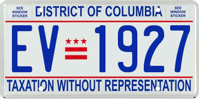 DC license plate EV1927