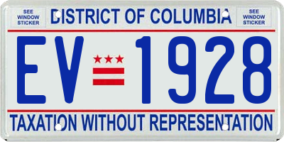 DC license plate EV1928