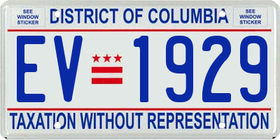 DC license plate EV1929