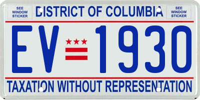 DC license plate EV1930