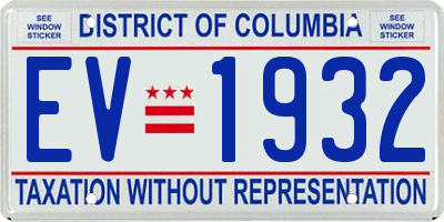 DC license plate EV1932