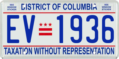 DC license plate EV1936