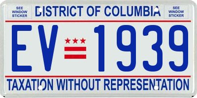 DC license plate EV1939