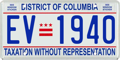 DC license plate EV1940