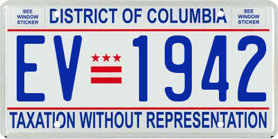 DC license plate EV1942