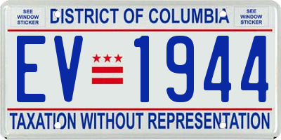 DC license plate EV1944