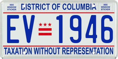 DC license plate EV1946