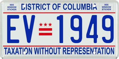 DC license plate EV1949