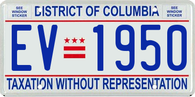 DC license plate EV1950