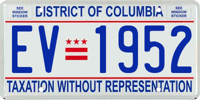 DC license plate EV1952