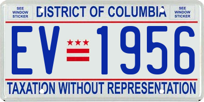 DC license plate EV1956