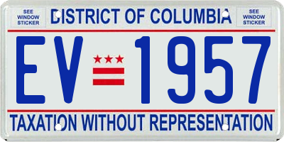 DC license plate EV1957
